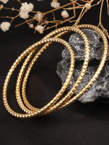 1 pièce Bracelet en acier inoxydable avec étoile scintillante, ton argent brillant, convient pour le port quotidien des femmes - Bracelet en argent gypsophile - Voir 7