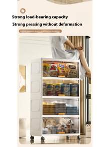 1pc Flip Cover Multi-Purpose Transparent Plastic Storage Cabinet, Organizer Box For Snacks, Underwear, Household Items