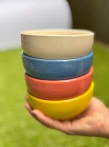 Kit 6 Bowls de Cerâmica Premium 400ml Cores Sortidas Exclusivas Jogo de Tigelas para Sobremesa