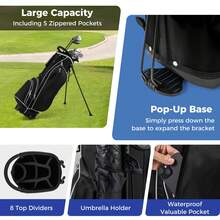 Men's Complete Golf Clubs Package Set 10 Pieces - Black - View 8