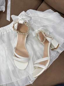 New Thick Heel High Heels For Teenage Girls, Summer Fashion Middle Heel Elegant Versatile Girls Dress Shoes