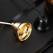 1pc Extinguishing Candle Tool Set, Stainless Steel Bell-Shaped Candle Snuffer, Aromatherapy Candle Accessories, Home Decor Stainless Steel Wick Trimmer Bell, Candle Extinguisher In Horn Shape, Available In Gold, Black, Rose Gold And Silver Colors, Suitable For Home, Restaurant, Cafe, Ball, Party, Christmas, Birthday, Halloween, Mother's Day