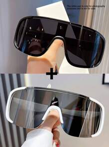 1 Pair Of Y2K Style Decorative Sports Glasses Suitable For Both Men And Women, Fashionable Sports Windproof Goggles, Perfect For Daily Wear, Photography, Shopping, Cycling, Skiing, Rock Climbing, Fishing And Other Gatherings Easy Comfort Casual Outfits Outdoor Cycling Glasses For Summer Beach Vacation,Outdoor,Travel Autumn Accessories Goggles
