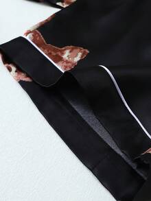 Set pigiama donna di pantaloncini e camicia a maniche corte in popeline a stampa orsetto