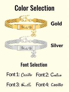 1/2 piezas Pulsera personalizada para niño y niña, pulsera de combinación personalizable para pareja, pulsera de acero inoxidable grabada con nombre personalizado para hijo, hija, mamá, regalo de bautizo, regalo secreto de Santa, ideas de regalo para el regreso a la escuela, invierno, Día de San Valentín, multifuncional - Estilo A - Ver 5