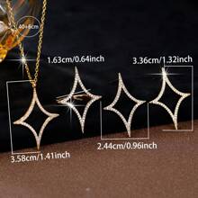 1 Set Small-Brand Minimalist Design Jewelry Set - Necklace & Earrings, Suitable For Everyday Commuting Wear