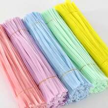 100/500 件粉彩管道清洁器雪尼尔茎 12 英寸散装管道清洁器花什锦毛绒棒适用于创意学校项目 DIY 万圣节圣诞节装饰，5 种颜色（5 种马卡龙色）