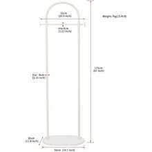 Cre Cra Gold Clothing Rack Marble Base Metal Modern Coat Rack Stand Clothes Rack Stand For Bedroom Standing Garment Rack Heavy Duty Coat Hanger Rack Stand For Bag Hat Scarf Jacket - Beige1 - View 3