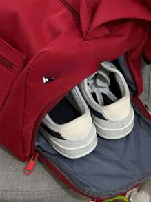 1pc Sports Yoga Messenger Bag, Fitness Bag, Japanese Style INS Solid Color Large Capacity Short-Distance Travel Bag, Student School Bag