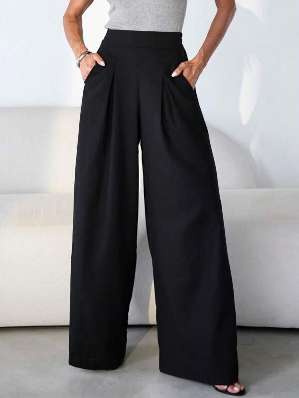 Dia das Mães Calça Alfaiataria Linho Elegante Pantalona