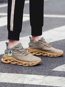 CLOHOO Brand Men's Casual Sneakers, New 4-Season Comfortable Breathable Blade Trainers, Running Shock Absorbing Anti-Odor Jogging Shoes - 棕色 - 查看 2
