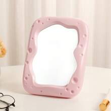 1 Peça Espelho de Maquiagem Minimalista Assimétrico em Formato de Queijo, Espelho de Toucador Grande para Dormitório de Estudante