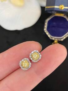1 pieza Pendientes elegantes de mujer de plata de ley 925, pendientes minimalistas de estilo francés para uso diario, regalo