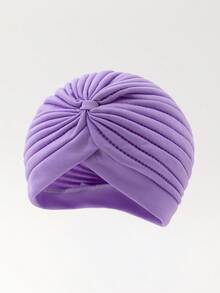 1pc Women's Fashionable Solid Color Stretch Headscarf Hat, Maternity/Chemo/Sleep/ Hat - Multicolor - View 18