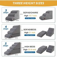 Dog Stairs And Ramp For Bed 4-Step Dog Steps For Small Dogs And Cats Non-Slip Pet Stairs Suitable High Bed Climbing - Grey1 - View 3