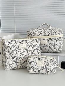 1 Stück/Set bedruckter Kosmetikbeutel im Ditsy-Blumenmuster, tragbarer Reise-Make-up-Beutel mit Reißverschluss, multifunktionale Aufbewahrung für Hautpflege, Kosmetik, Lippenstifte, Nagellack, ideal als Geschenk für Mutter, Schwester, Freundin, Lehrerin oder sich selbst, Make-up-Tasche, Reiseessentials, Wintergeschenke für Frauen, Schulmaterial, Leopardendruck Dackel - Schwarz und Weiss - Übersicht 16