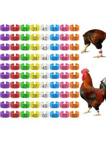 50/80/100 piezas de nuevos anillos de identificación digital para gallinas y gallos de granja con código digital, anillos de marcaje de patas de plástico para aves de corral