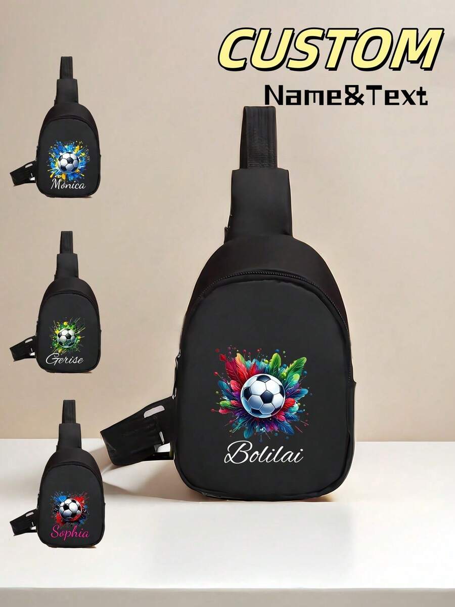 A Custom Chest Bag With A Personalized Name Or Holiday Message. Customize Your Own Bag. - Black - View 1