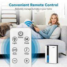 SEJOY Dehumidifier 2500ml Room Dehumidifier Quiet With LED Display Sleep Mode,Remote Control - UK Plug(220-240V) - View 8