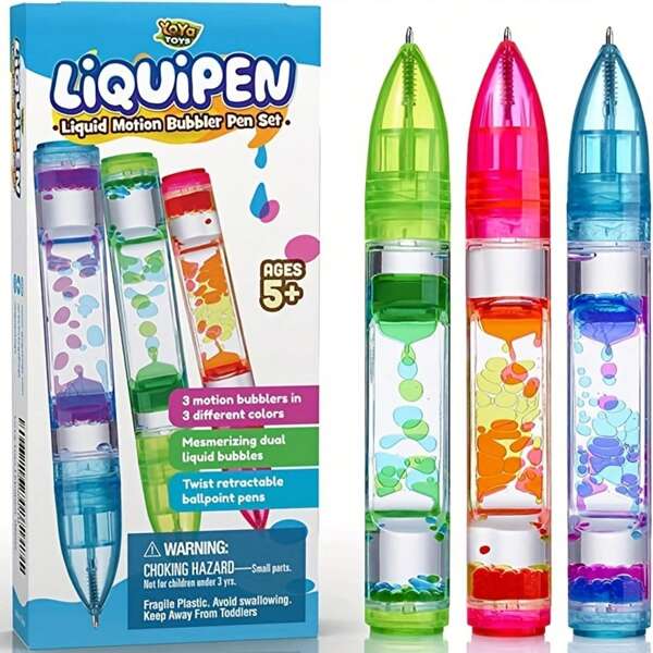 1 stuk Creative Liquid Motion Bubbler Pens - Schrijft als een gewone pen - Kleurrijke timerpennen, geweldig voor volwassenen, stress- en angstverlichting, verjaardags- en kerstcadeaus, balpen