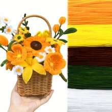 500pcs Pipe Cleaners Craft Supplies, Flower Bouquet Pipe Cleaner Kit, Bulk Pipe Cleaner DIY String Floral Bouquet Kit, Bouquet Making And Home Decoration Instructions. - Multicolor - View 15