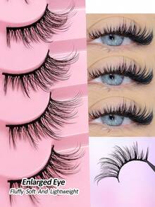 7 Pairs Half Lashes Corner Eyelashes Natural Look False Eyelashes, 3D Fluffy Effect Faux Mink Fake Cat Eye Lashes, Reusable Wispy Natural Half Eyelashes Makeup False Eyelashes - View 5