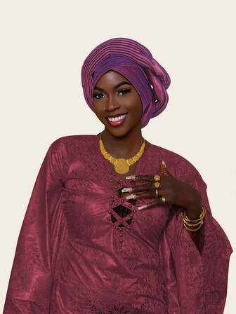 1 New African Muslim Fashionable Simple Solid Color Heavy-Duty Three-Layer Crossed Brim Cap For Women, Suitable For Casual, Dates, Weddings, Vacations, And Everyday Wear In Summer