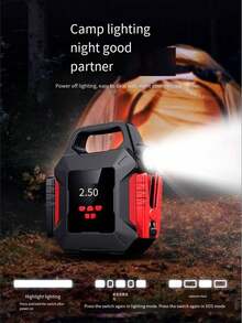 12V Car Battery Jump Starter With Air Compressor, 4000A Peak Car Battery Charger, Car Starter With Air Compressor (Up To 2.64 Gallons Of Gasoline Or 2.25 Gallons Of ), With Emergency LED Lights, Power Bank, Leather Storage Bag - Multicolor - View 7