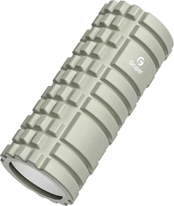 Gruper Foam Roller, Myofascial Release, Grid Foam Roller, Yoga Pole, Training, Sports, Fitness, Stretching Equipment, Storage Bag, Japanese Instruction Manual Included