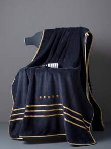 1pc Extra Large Bath Towel 86*170cm, Polyester Fiber, Simple Solid Color With Embroidered Star Pattern Or 34*75cm Small Hand/Face Towel, Absorbent, Quick Drying, Soft, Suitable For Bathroom, Hotel, Gym, Outdoor Travel, Party, Holiday Gift, Beach, Salon, Spa, Unisex Adult Household Use, All Seasons,School,Back To School,Travel,Travel Essentials,Home Essentials,Towel,Skin Care