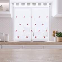 Kitchen Window Curtains - 草莓刺繡 - 查看 2