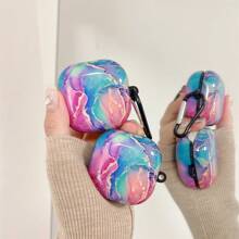 Galaxy Buds Marble-TPU Case For Buds 2/Pro/Pro 2/Live/FE, Scratch-Resistant & Anti-Slip Texture, Sleek & Stylish Design With Detachable Carabiner