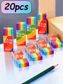 20 件/盒 2B 彩色无尘橡皮擦，干净无碎屑的铅笔橡皮擦