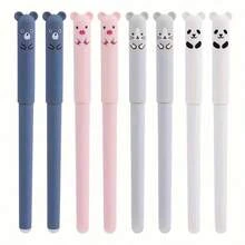 Cute Cartoon Animals Gel Pens, 0.5mm Fine Point, Kawaii Cat ,Mouse And Bear Design ,Washable Erasable Black Blue Ink, Stationery Gift Plastic Material Creative Erasable Pen For School And Office Supplies,Cat Pens For Writing,Stationery Gift,Back To School - Multicolor - View 13