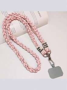 1pc Floral Braided Lanyard, Long Shoulder Strap, For Men & Women Outdoor Activities, Fits Phone Covers With Metal Clasp And Pad Included