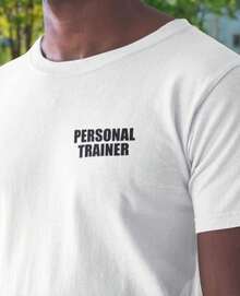 Camiseta Camisa Personal Trainer Uniforme Profissão Academia Uniforme - Branco - Visão 4