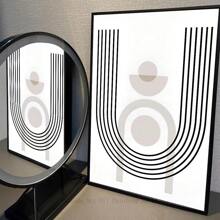 1pc/3PCS Wall Arts Posters Modern Abstract Geometric Beige Black Bohemian Poster Canvas Art, Suitable For Residential And Dormitory Walls, Living Room And Bar Decoration, Dining Room Or Bathroom, Room Decoration, Frameless High-Quality, Indoor/Outdoor Canvas Art, Frameless/ With A Frame