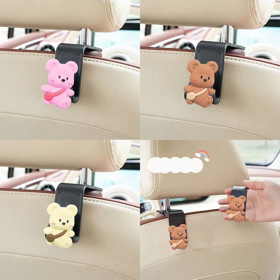 1pc/2pcs Cartoon Car Seat Headrest Hook, Multifunctional Hanger For Car - one-size - View 1