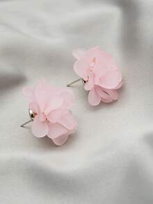 1 Pair Flower Earrings Suitable For Daily Wear - Pink - View 2