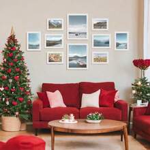 SONGMICS 10-Pack Collage Picture Frames, Versatile Set With Two 8x10, Four 5x7, Four 4x6 Frames - Wall Gallery Decor Or Tabletop Display - Clear Glass Front - 雲白色 - 查看 2