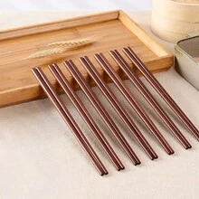 5/10双可重复使用木筷子，防滑手柄，适用于寿司、食物棒、餐具、礼品、厨房用具、学校用品 - 彩色 - 查看 9