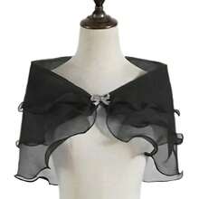 1 件新娘面纱披肩，薄款婚礼披肩，单肩新娘披肩，适合婚礼/晚礼服 - 彩色 - 查看 10