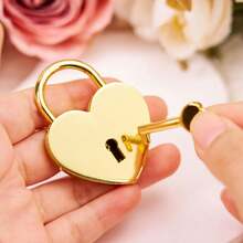 Personalized Love Padlock, Short Silver Heart Love Lock, Engraved Paris Amsterdam Bridge Padlock, Anniversary Honeymoon Gift, Engagement Love Lock, Valentine's Day Gift, New Year's Gift - Multicolor - View 3