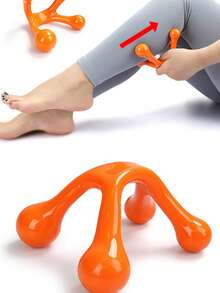 1pc Handheld Body Massager, Smooth Texture For Shoulder, Neck, Back Acupoint Massage, Muscle Relaxation, Bow-Shaped Massage Ball - Multicolor - View 10