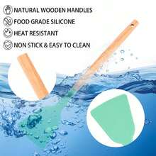 12pcs Silicone Kitchen Utensils Set - Non-Stick Silicone With Wooden Handles Heat Resistant Cooking Utensils Set-Kitchen Accessories- Perfect Gifts For Holidays Gifts-Green - Green - View 8