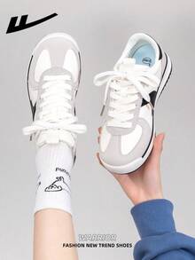 WARRIOR 1 Pair Women's Lace-Up Design Sneakers, Low-Top Casual Shoes, Outdoor Flat Shoes, Breathable Summer Slip-On Skateboard Inspired Athletic Shoes, Fashionable & Comfortable Canvas Sneakers, Platform Casual Trainers - Beige - View 7