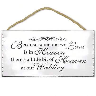 1 Stück Holzhängeschild, rustikale Wanddekoration Gedenktafel Zierelement Geschenk zum Aufhängen für Heim Dekoration - Hochzeit Holzhängeschild Gedenktafel Zierelement Geschenk für Braut und Bräutigam