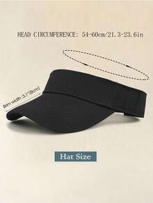 1Pc Unisex Sports Sun Shade Adjustable Visor Cap - Multicolor - View 6