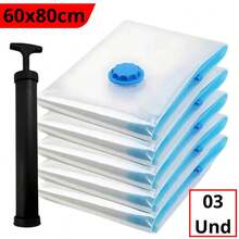 Vacuum Bag Kit + Hand Pump Clothes Organization Travel Suitcase Wardrobe - 黑色 - 查看 11