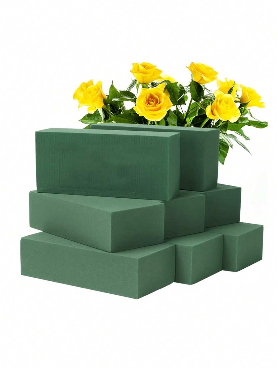 1/4/8/12 piezas Espuma floral seca de alta densidad rectangular que se puede cortar a voluntad. 11.5*7.5*4cm. Es un material floral para ramos de flores con espuma floral húmeda. Es la espuma floral para cestas de flores frescas, floristerías, flores frescas y flores artificiales